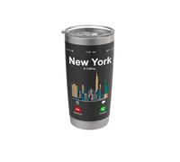 New York City Is Calling Novelty Graphic Tees & Cool Designs Bicchiere termico in acciaio inox doppia parete