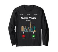 New York City Is Calling Novelty Graphic Tees & Cool Designs Maglia a Manica