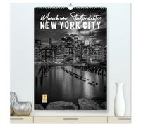 NEW YORK CITY Monochrome Stadtansichten (hochwertiger Premium Wandkalender 2026 DIN A2 hoch), Kunstdruck in Hochglanz: Großartige urbane Impressionen