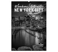 NEW YORK CITY Monochrome Stadtansichten (Wandkalender 2026 DIN A2 hoch), CALVENDO Monatskalender: Großartige urbane Impressionen