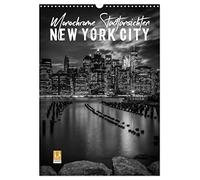 NEW YORK CITY Monochrome Stadtansichten (Wandkalender 2026 DIN A3 hoch), CALVENDO Monatskalender: Großartige urbane Impressionen