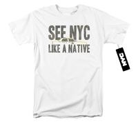 New York City NYC Like A Native T-Shirt Uomo Bianco 100% Cotone
