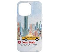 New York City NYC Skyline Taxi acquerello arte carino Custodia per iPhone 14 Pro Max