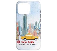 New York City NYC Skyline Taxi acquerello arte carino Custodia per iPhone 16 Pro