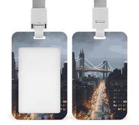 New York City Porta badge scorrevole ID porta badge verticale protezione badge per cordino impermeabile porta targhetta nome manica per dottore, insegnante, infermiera