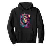 New York City Sad Statue of Liberty Illustration Graphic Felpa con Cappuccio