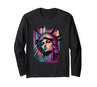 New York City Sad Statue of Liberty Illustration Graphic Maglia a Manica