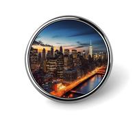New York City Scenery Distintivo rotondo carino smalto spilla spilla spilla personalizzata abbigliamento decorazione unisex porta badge cappelli borse camicie Decor