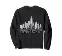 New York City Skyline battito cardiaco statua della libertà NY amante Felpa