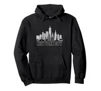 New York City Skyline battito cardiaco statua della libertà NY amante Felpa con Cappuccio