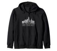 New York City Skyline battito cardiaco statua della libertà NY amante Felpa con Cappuccio