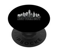 New York City Skyline battito cardiaco statua della libertà NY amante PopSockets PopGrip Adesivo