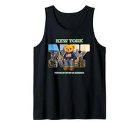 New York City Skyline & Cute Teddy Bear with NYC Graphic Canotta