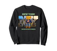 New York City Skyline & Cute Teddy Bear with NYC Graphic Felpa
