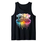 New York City Skyline Drip Art Statua Liberty NYC Canotta