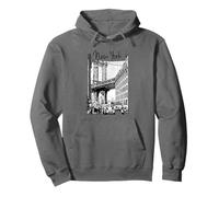 New York City Skyline Sketch Drawing Illustration Graphic Felpa con Cappuccio