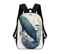 New York City Skyline Zaini Per Bambini, Borsa Scuola Stampato 3D, Zaino Per Bambini, Borsa Da Viaggio, Zaino Ragazzo Ragazza, Borsa Scuola Per Bambini, Watercolor Whale, 17"