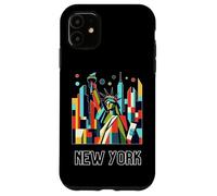 New York City skylines NYC statue of liberty Cubism art Custodia per iPhone 11