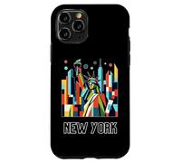 New York City skylines NYC statue of liberty Cubism art Custodia per iPhone 11 Pro
