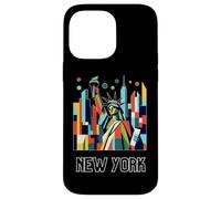 New York City skylines NYC statue of liberty Cubism art Custodia per iPhone 14 Pro Max