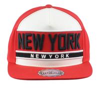 New York City State Ny Rosso Bianco Snapback Cappello Piatto a Becco Regolabile
