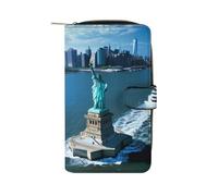 New York City State - Portafoglio da donna in pelle PU, lungo, organizer per ufficio e viaggio