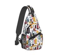 New York City Street Scene Print Sling Bag per uomo e donna, borsa a tracolla borsa da petto zaino per viaggi escursionismo
