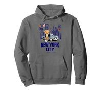 New York City Teddy Bear Illustration Graphic Design Felpa con Cappuccio