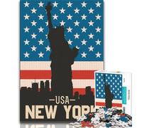 New York City USA POSTER Puzzle per adulti 1000 puzzle, giocattoli, giochi educativi antistress adatti per la decorazione del desktop 38x26cm