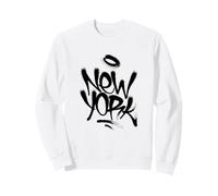 New York City with Graffiti Spray Style Illustration Graphic Felpa
