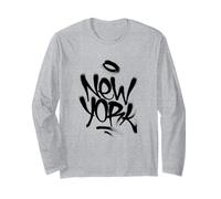 New York City with Graffiti Spray Style Illustration Graphic Maglia a Manica