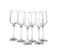 NEW YORK di Q.b. by MOPITA, Set 6 Flute in Vetro Trasparente, Bicchieri Vino con Capacità 230 ml, Linea Squadrata dal Design Contemporaneo e Elegante, Lavabile in Lavastoviglie, 6 Pezzi