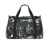 New York Dipinti Stampa Weekender Borse da Donna, Borse da Viaggio Oggetto Personale Borsa Da Viaggio Borsa Bagagli Accessori Da Viaggio, Nero , Taglia unica