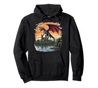 New York Dragon NY Bannerman Castle River Tramonto Design Felpa con Cappuccio