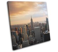 New York Empire State Building USA City SINGLE TELA parete arte foto stampa