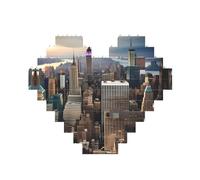 New York Fashion City Print Building Brick Block Puzzle a forma di cuore Puzzle di mattoni 3D Puzzle DIY Home Decor