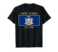 New York Flag 11th US State 1788 New Yorker Maglietta