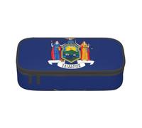 New York Flag Grande Capacità Astuccio Cancelleria Storage Bag con Cerniera Ragazzi Ragazze Studenti Scuola, Nero , Taglia unica, Valigia