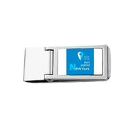 New York Geography Coordinates Trave Slim Money Clip Acciaio Holder Pocket Wallet