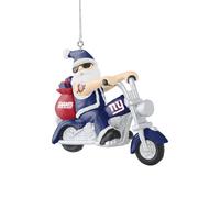 New York Giants Albero di Natale Vacanza Ornamento - Babbo Natale Su Moto - Logo