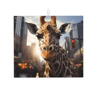 New York Giraffe Street Kitchen tappetino scolapiatti 40,6 x 45,7 cm tappetino assorbente per piano di lavoro della cucina, decorativo, resistente, lavabile, riutilizzabile,