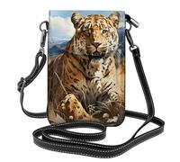 New York Giraffe Street Questa borsa a tracolla leggera e unisex con patta libera le mani ed è adatta per viaggi, vacanze e uso quotidiano., Leopardo in cerca di preda, Taglia unica