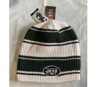 New York Jets Berretto IN Maglia Cappello Invernale Tocco Reebok a Strisce