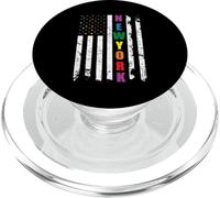 New York LGBTQ Pride Month Rainbow American Flag Gay PopSockets PopGrip per MagSafe