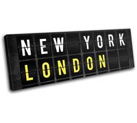 New York London Flip Signs Travel City SINGLE TELA parete arte foto stampa