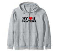 New York Loves Skaters Skateboard Design Felpa con Cappuccio