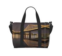 New York Manhattan Bridge Night Print Italy Flag Print Borsa versatile per viaggi, borsa a tracolla portatile da viaggio per ogni tua esigenza