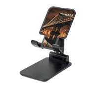 New York Manhattan Bridge Night Supporto per telefono cellulare per scrivania ad angolo regolabile in altezza Supporto per telefono cellulare pieghevole Supporto per telefono cellulare portatile Dock