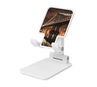 New York Manhattan Bridge Night Supporto per telefono cellulare per scrivania ad angolo regolabile in altezza Supporto per telefono cellulare pieghevole Supporto per telefono cellulare portatile Dock