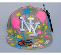 New York Ny City Hunter Grigio Pittura Splash Cappello Aderente Visiera Piatta